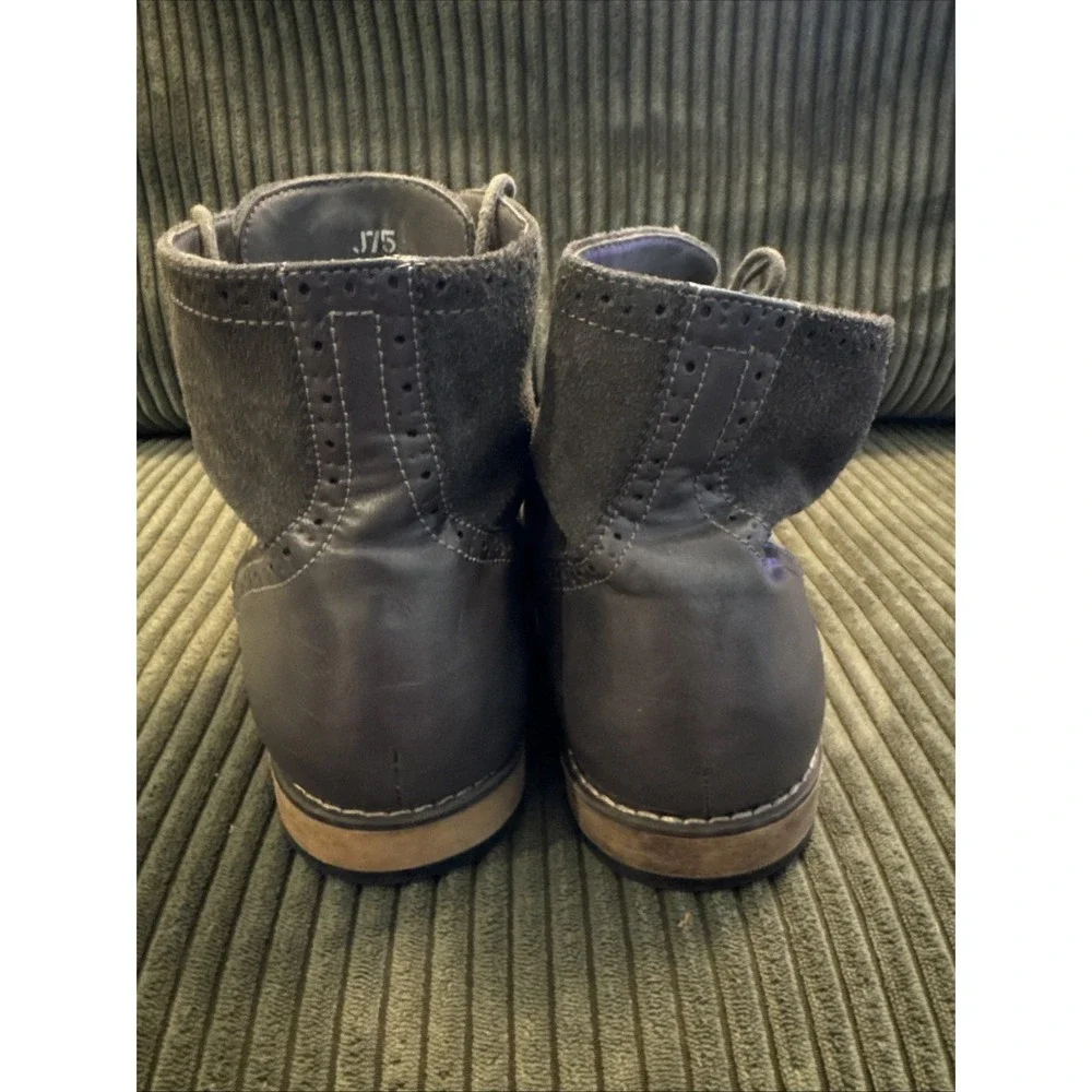 J75 Jump Leather‎ Combat Grunge Boots Gray  Lace Up Mens 12 Suede Wingtip